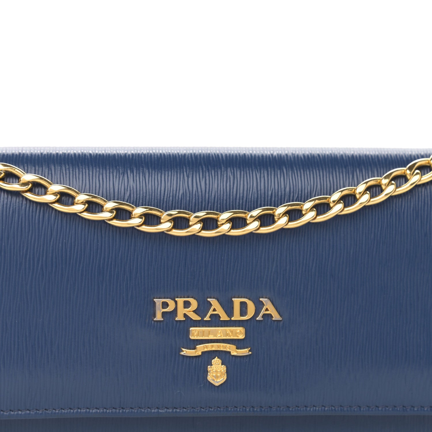 Prada Vitello Move Chain Wallet Bleuette 11 of 11