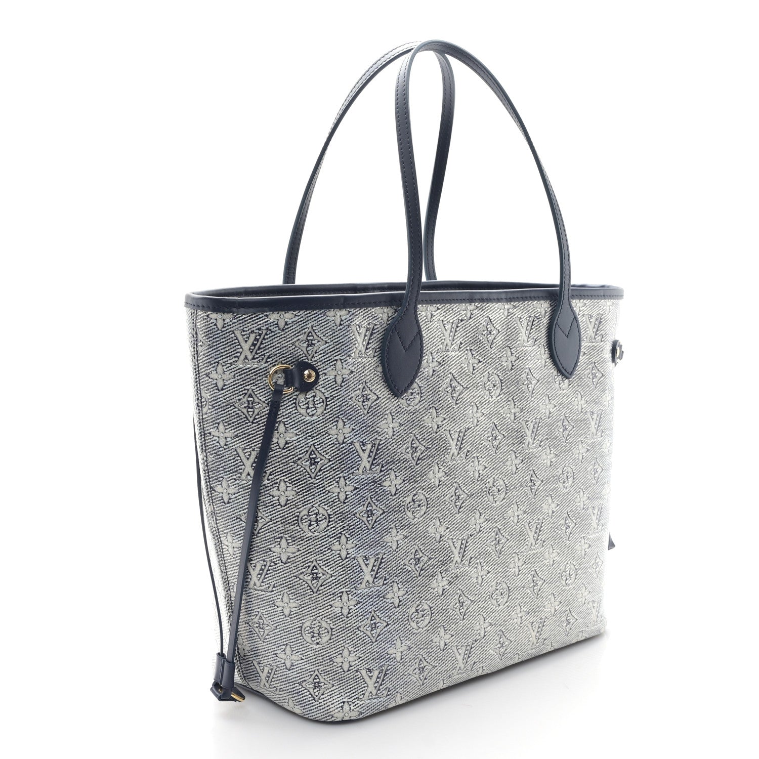 Louis Vuitton Monoglam Neverfull MM Blue 4 of 10
