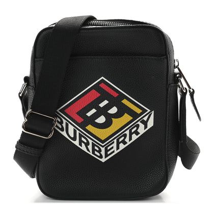Burberry Grainy Calfskin Logo Graphic Crossbody Bag Black 1 of 8