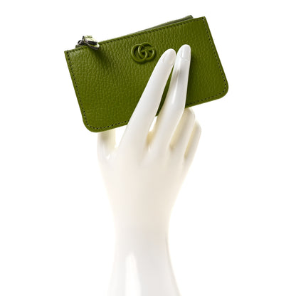 Gucci Dollar Calfskin Enamel Monochrome GG Marmont Key Case Card Holder Lemon Leaf 3 of 6