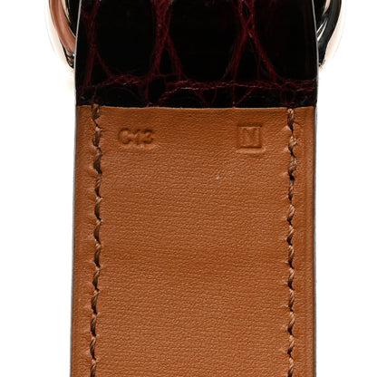Hermes Shiny Porosus Crocodile Romance Scarf Ring Rouge H 4 of 5