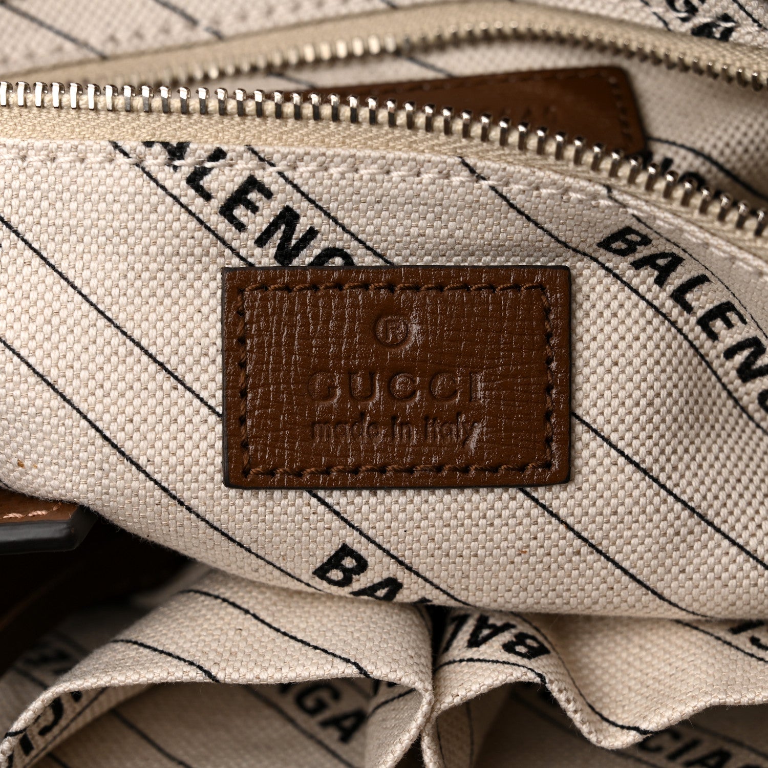 Balenciaga X GUCCI GG Monogram Azalea Calfskin Neo Classic Silver Hardware Medium City Beige Ebony Brown Sugar 6 of 10