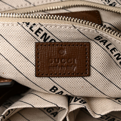 Balenciaga X GUCCI GG Monogram Azalea Calfskin Neo Classic Silver Hardware Medium City Beige Ebony Brown Sugar 6 of 10