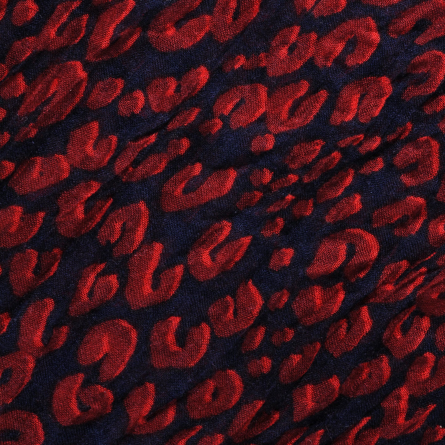 Cashmere Silk Leopard Stole Navy