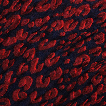 Louis Vuitton Cashmere Silk Leopard Stole Navy 1 of 5