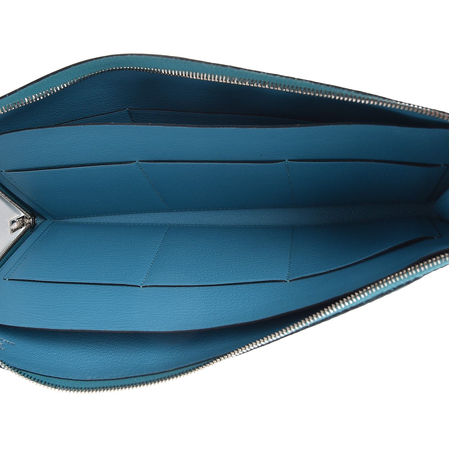 Hermes Togo Large Remix Voyage Wallet Turquoise 6 of 9