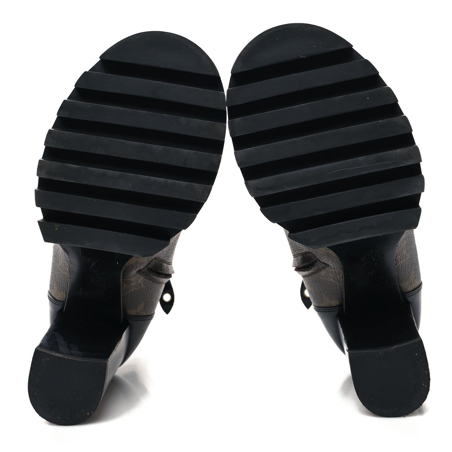 Patent Calfskin Monogram Star Trail Ankle Boots 39 Black