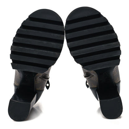 Louis Vuitton Patent Calfskin Monogram Star Trail Ankle Boots 39 Black 5 of 7