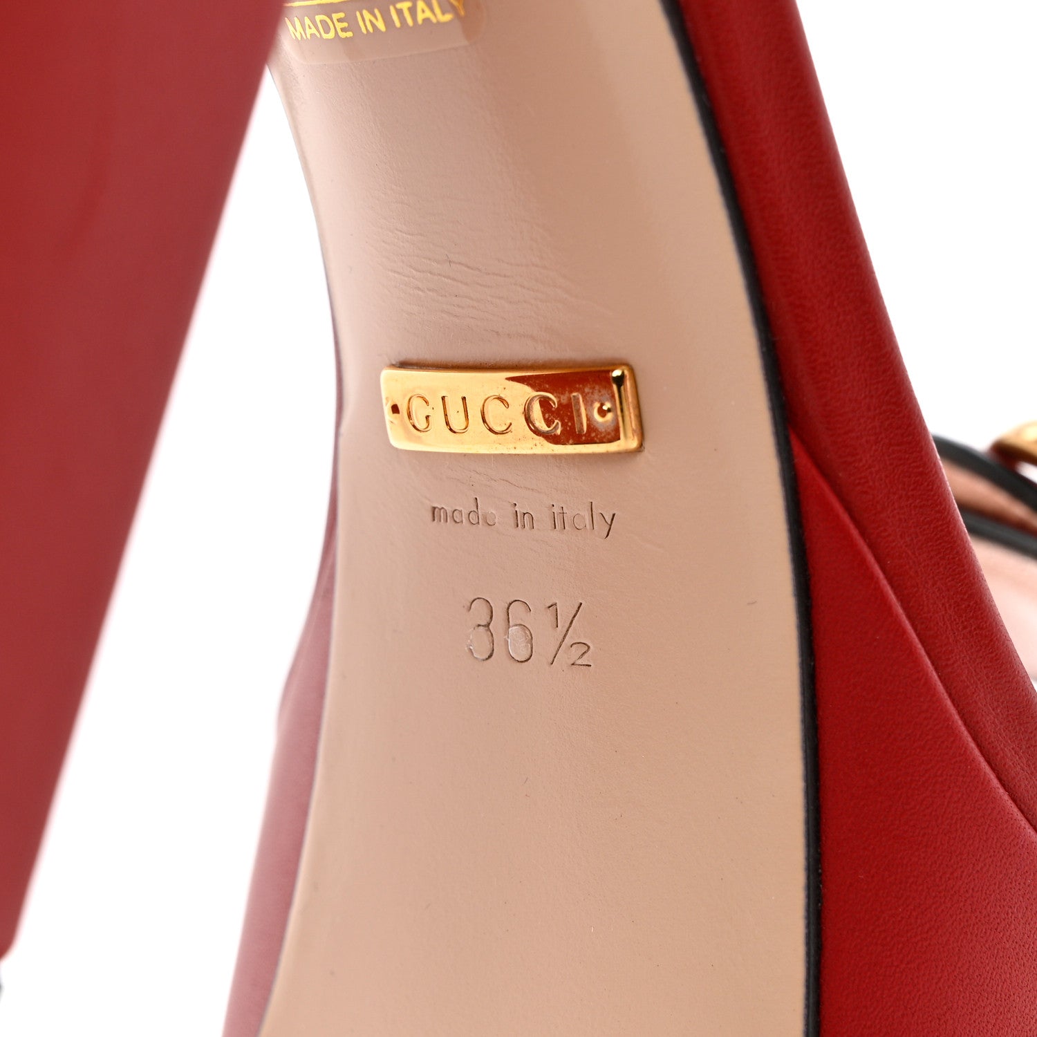 Gucci Calfskin GG Marmont Ankle Wrap 30/115mm Platform Sandals 36.5 Hibiscus Red 7 of 10