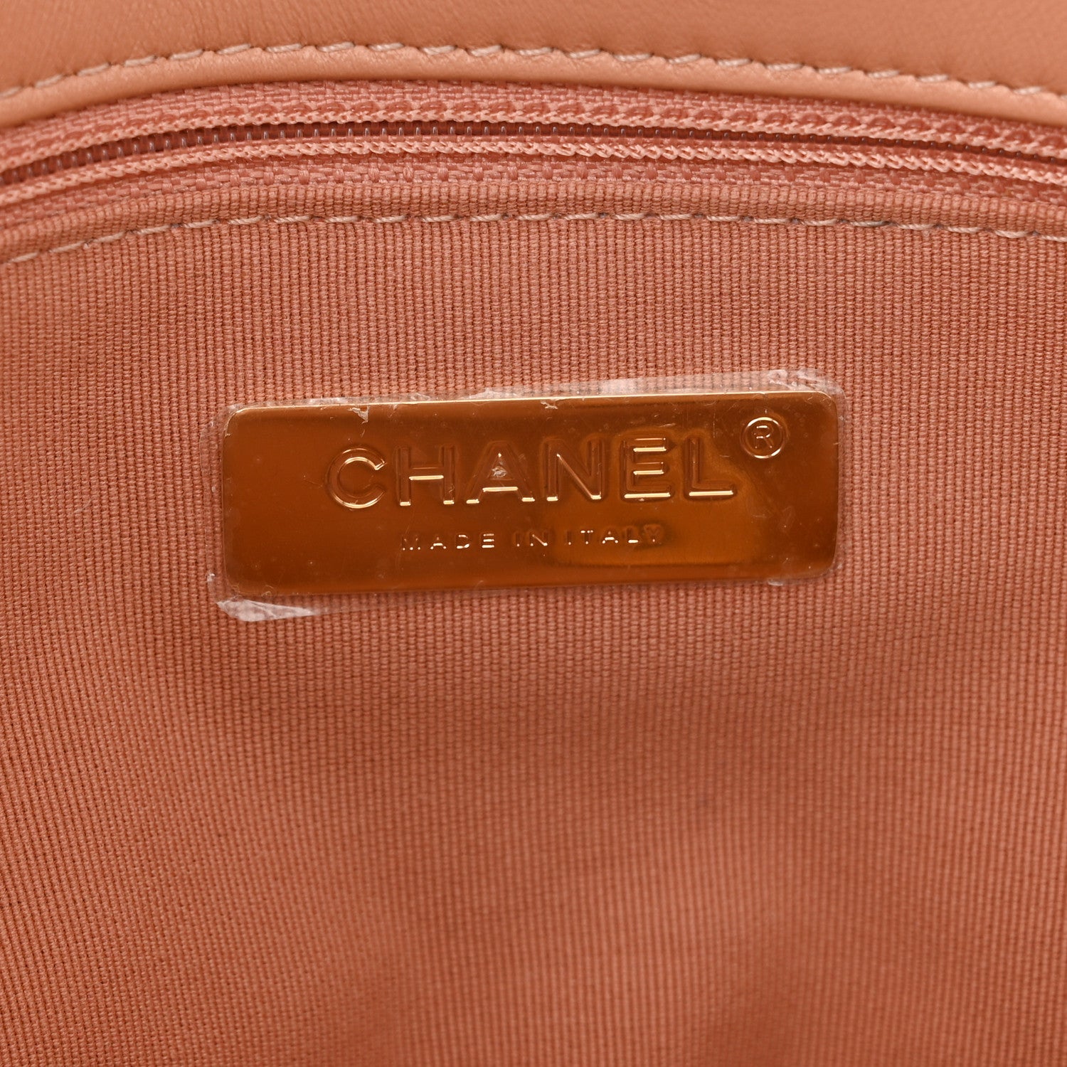 Chanel Lambskin Quilted Medium Chanel 19 Flap Light Orange 5 of 9