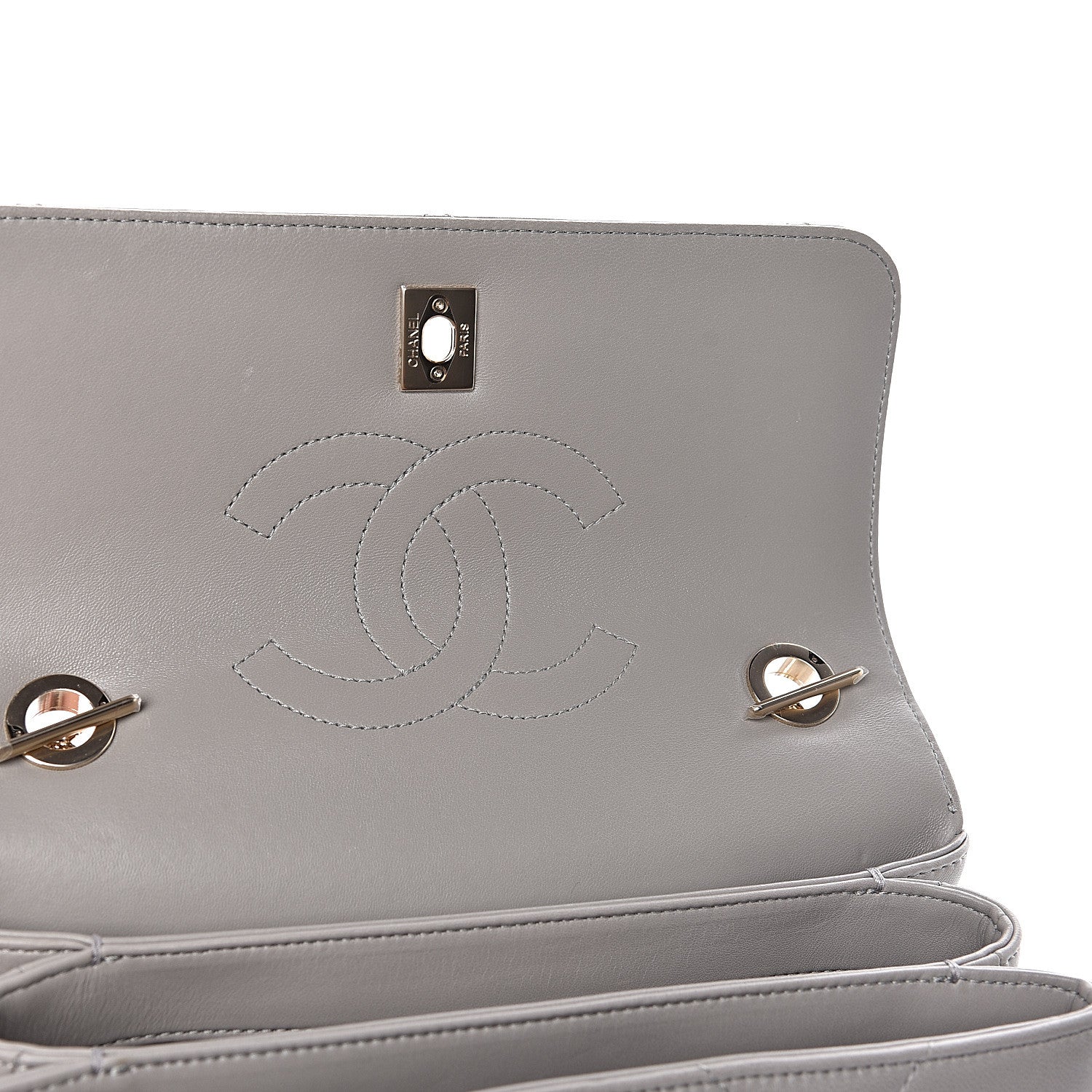 Chanel Lambskin Quilted Small Trendy CC Top Handle Flap Grey 9 of 14