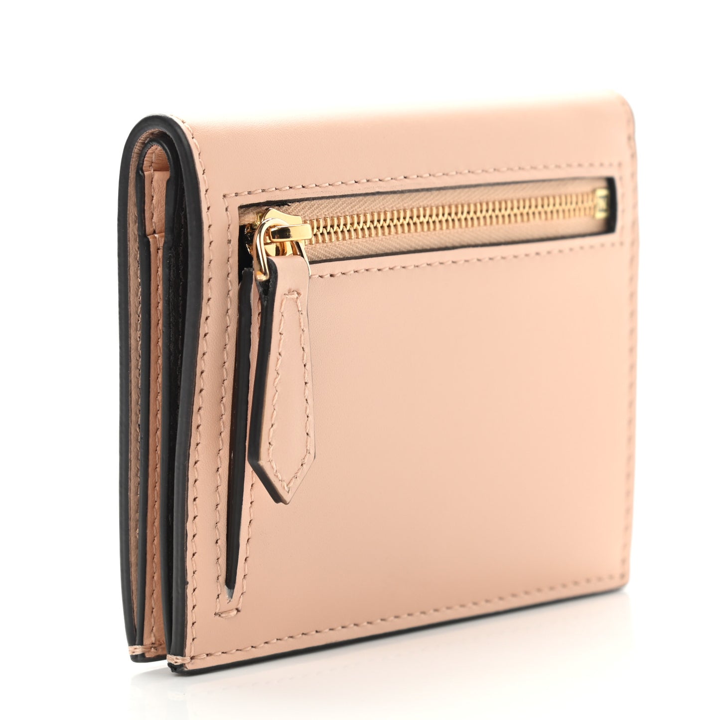 Vitello King Tamponato Logo Embossed Card Holder Wallet Light Rose