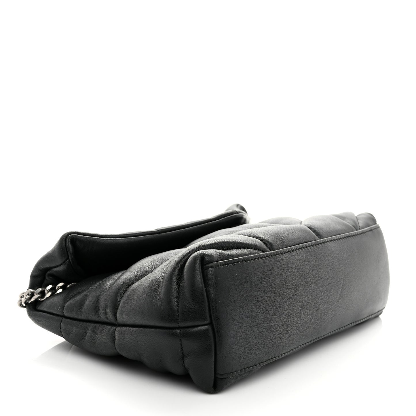 Lambskin Quilted Toy Loulou Puffer Monogram Chain Satchel Black