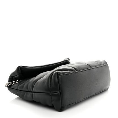 Saint Laurent Lambskin Quilted Toy Loulou Puffer Monogram Chain Satchel Black 4 of 11