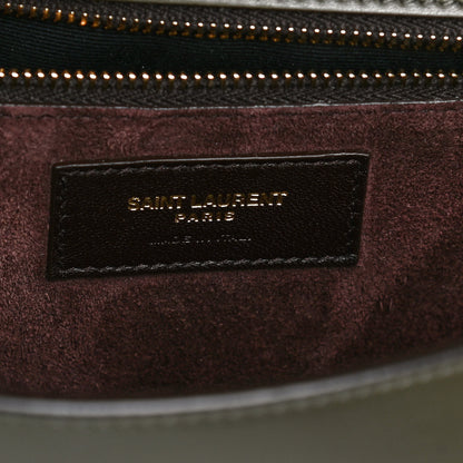 Saint Laurent Smooth Calfskin Carre Satchel Green 6 of 10