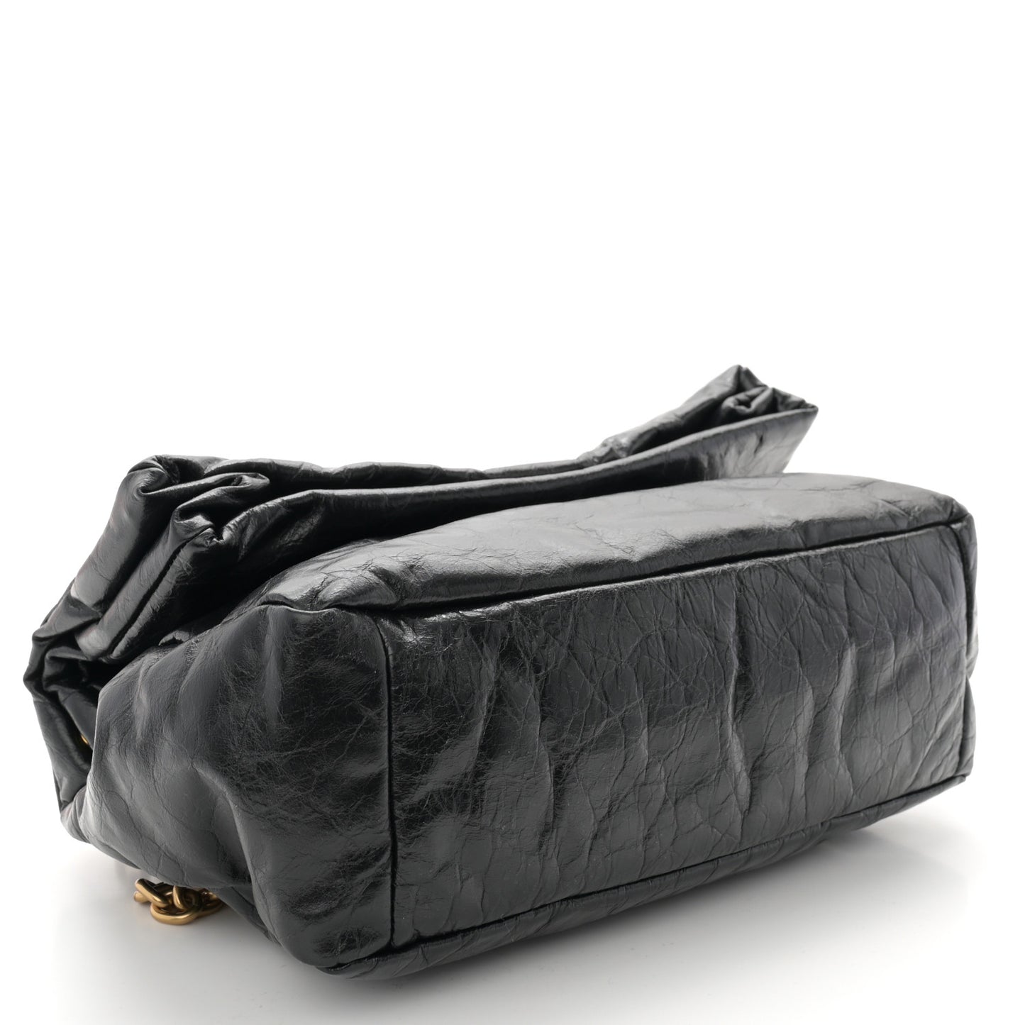 Arena Calfskin Small Monaco Chain Shoulder Bag Black