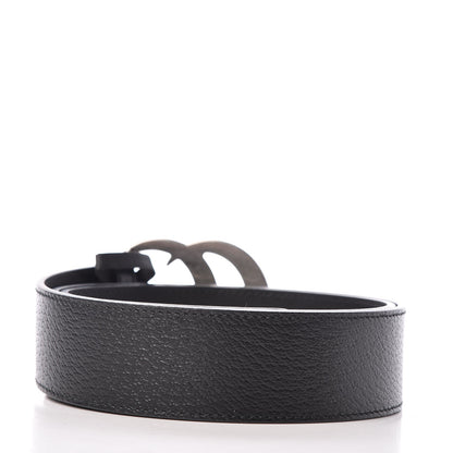 Gucci Textured Dollar Calfskin Nickel Double G 40mm Belt 90 36 Black 3 of 7