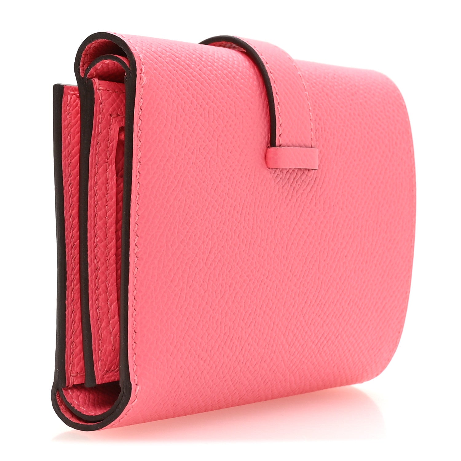 Hermes Epsom Tri-Fold Compact Bearn Wallet Rose Lipstick 3 of 7