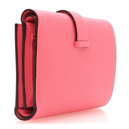 Hermes Epsom Tri-Fold Compact Bearn Wallet Rose Lipstick 3 of 7