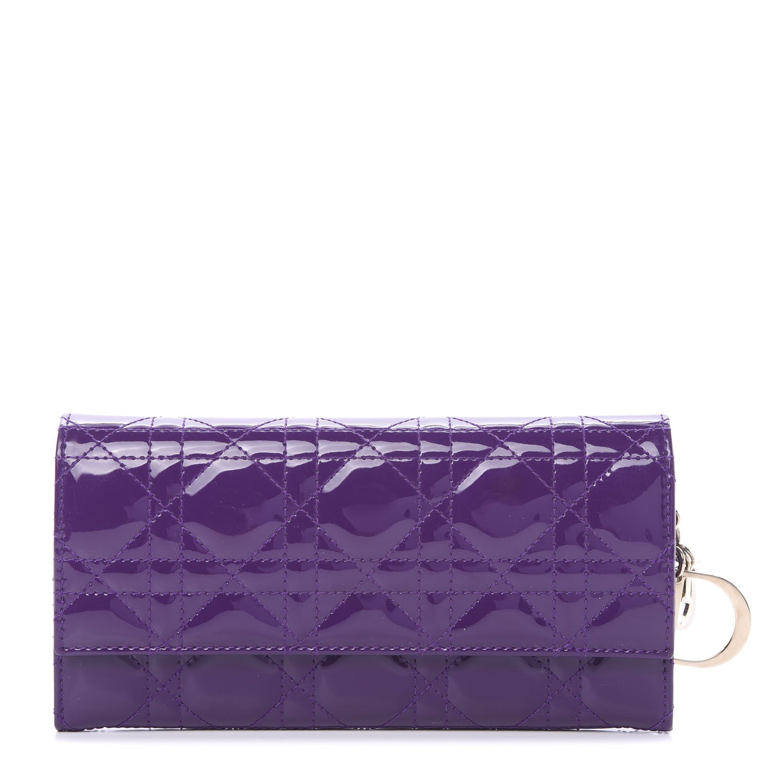Christian Dior Patent Cannage Rendezvous Wallet Violet 1 of 7