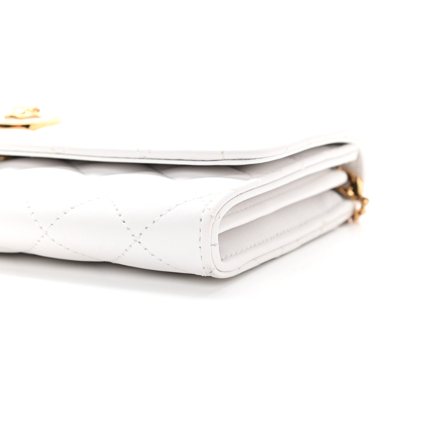Versace Lambskin Quilted Medusa Wallet On Chain Crossbody White 8 of 8