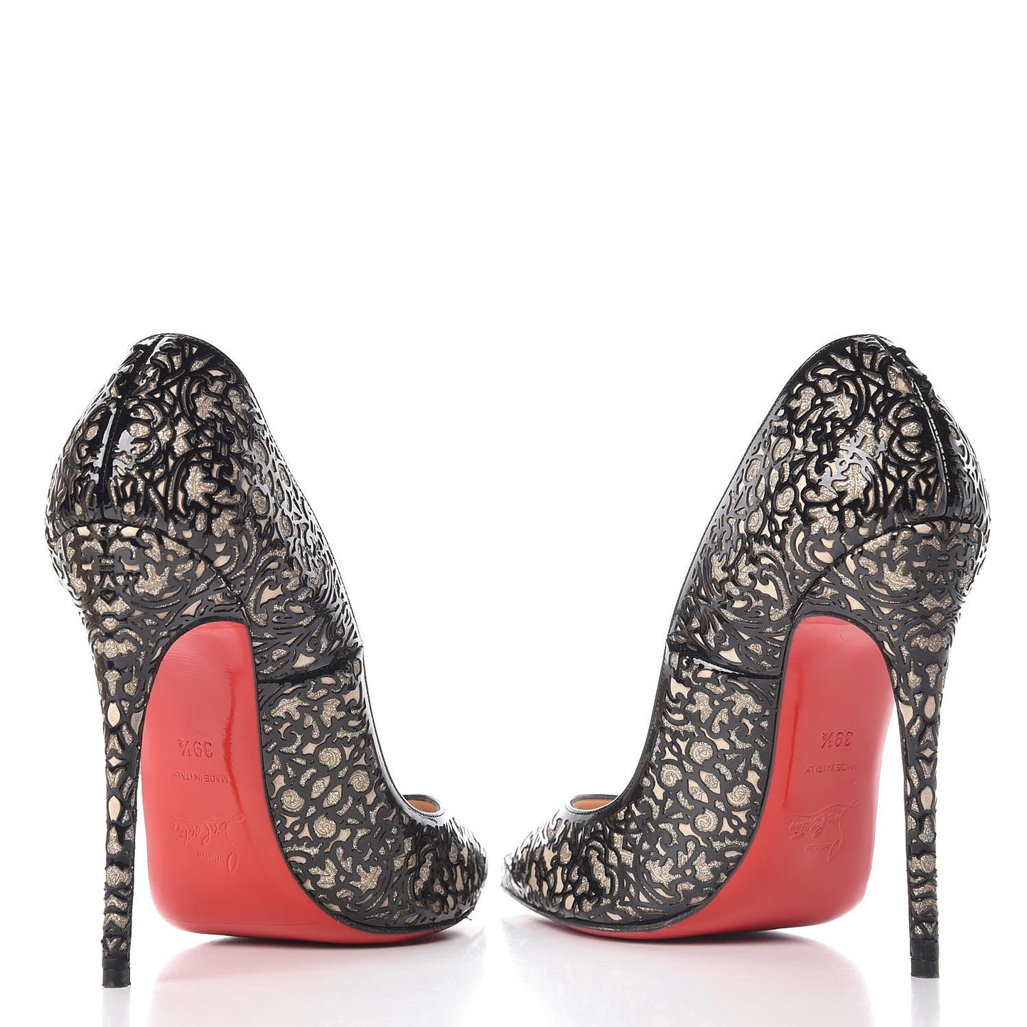 Patent Lace Glitter So Pretty 120 Pumps 39.5 Black