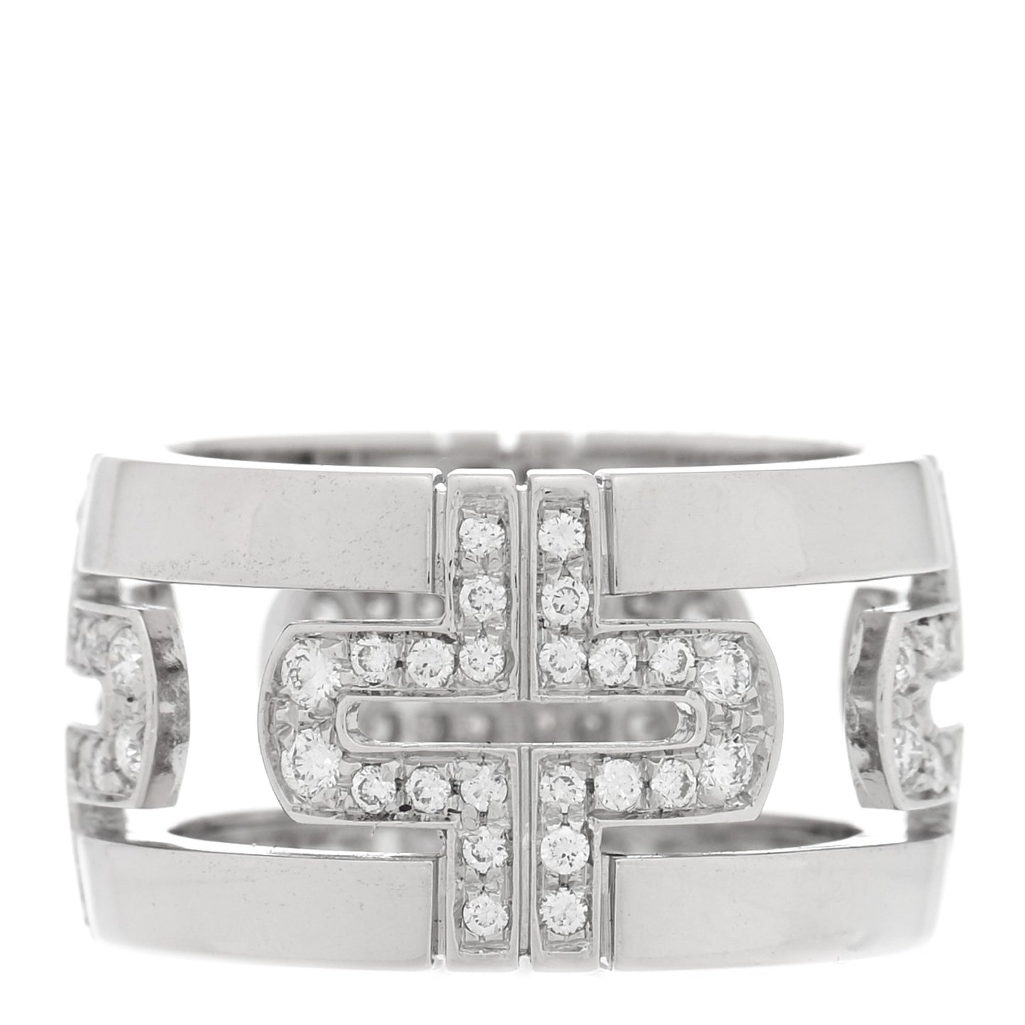 18K White Gold Diamond Parentesi Ring 51 5.75