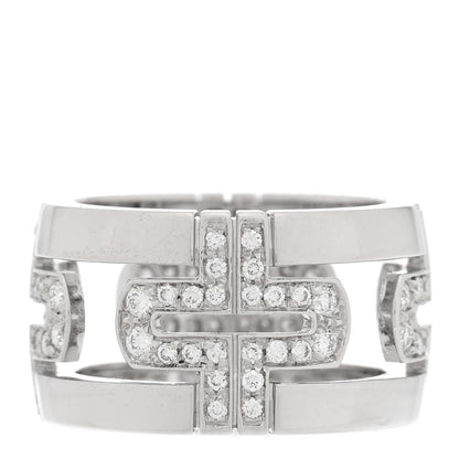 Bulgari 18K White Gold Diamond Parentesi Ring 51 5.75 1 of 4