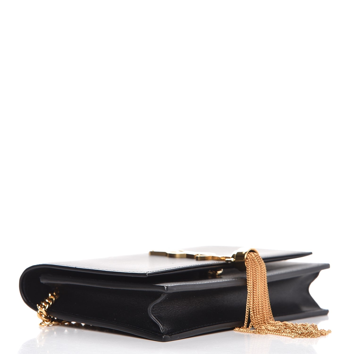 Saint Laurent Smooth Calfskin Classic Monogram Kate Tassel Chain Wallet Black 4 of 9