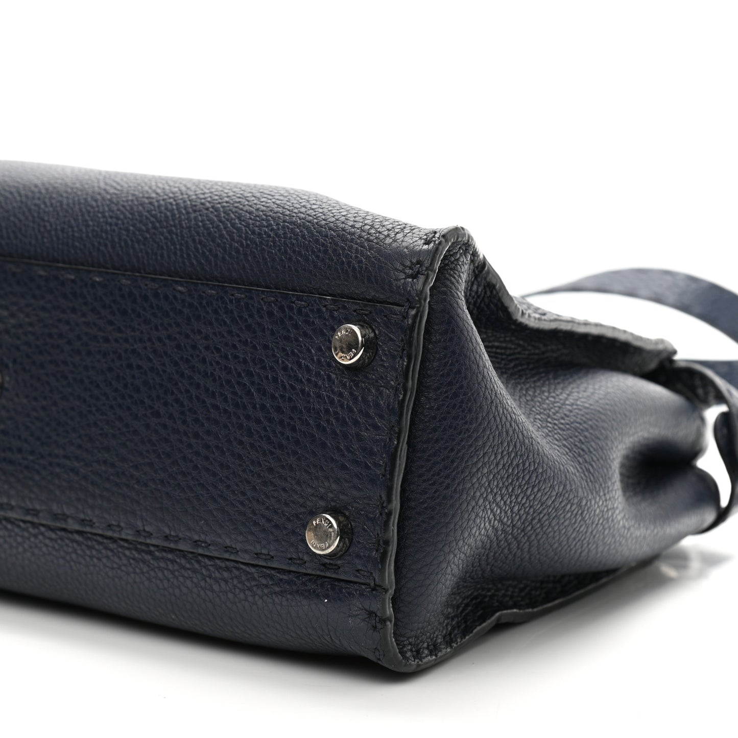 Cuoio Romano Selleria Medium Peekaboo Iconic Satchel Blue Notte