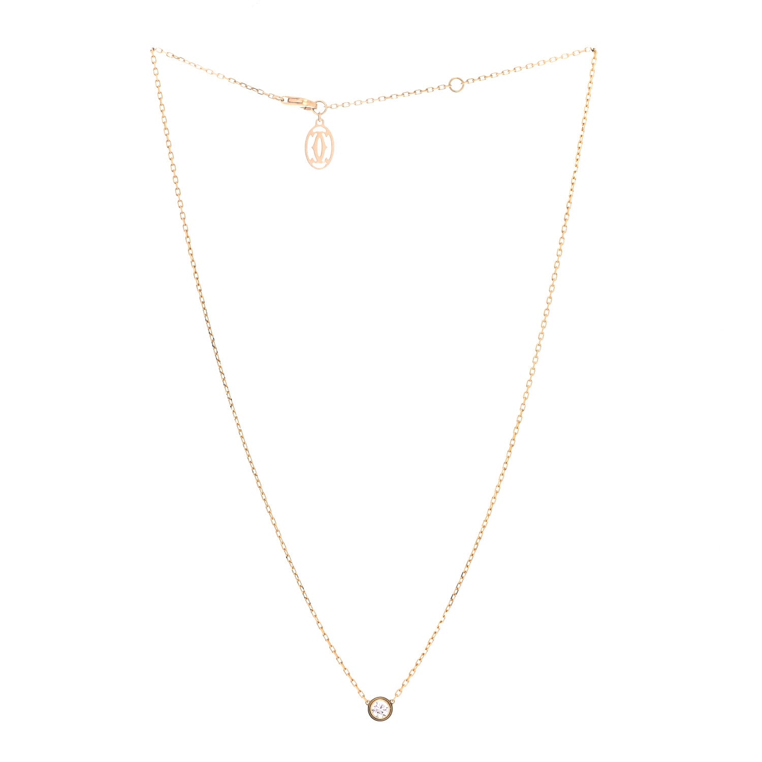 Cartier 18K Yellow Gold Diamond LM D'Amour Pendant Necklace 3 of 5