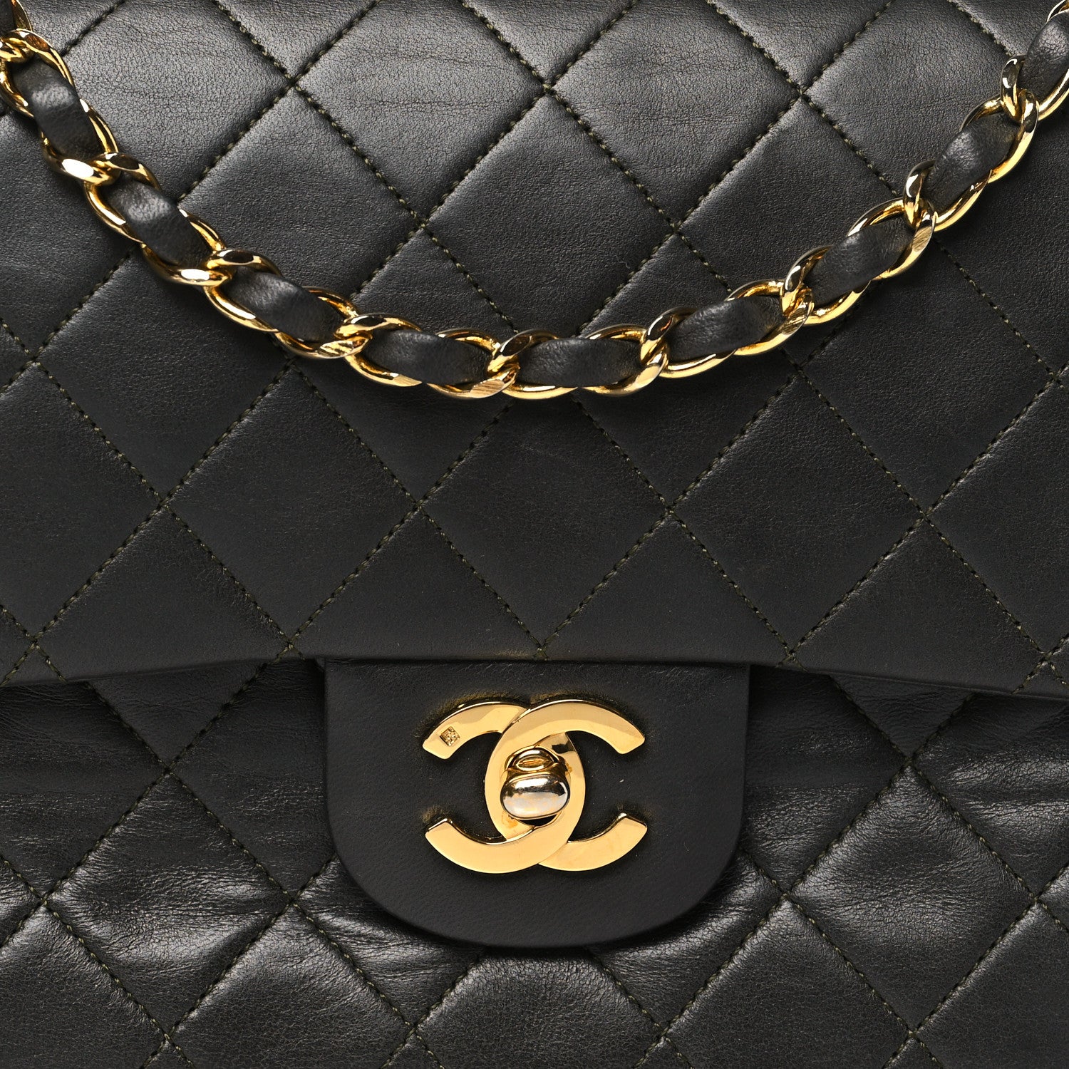 Chanel Lambskin Quilted Medium Double Flap Dark Grey 8 of 11