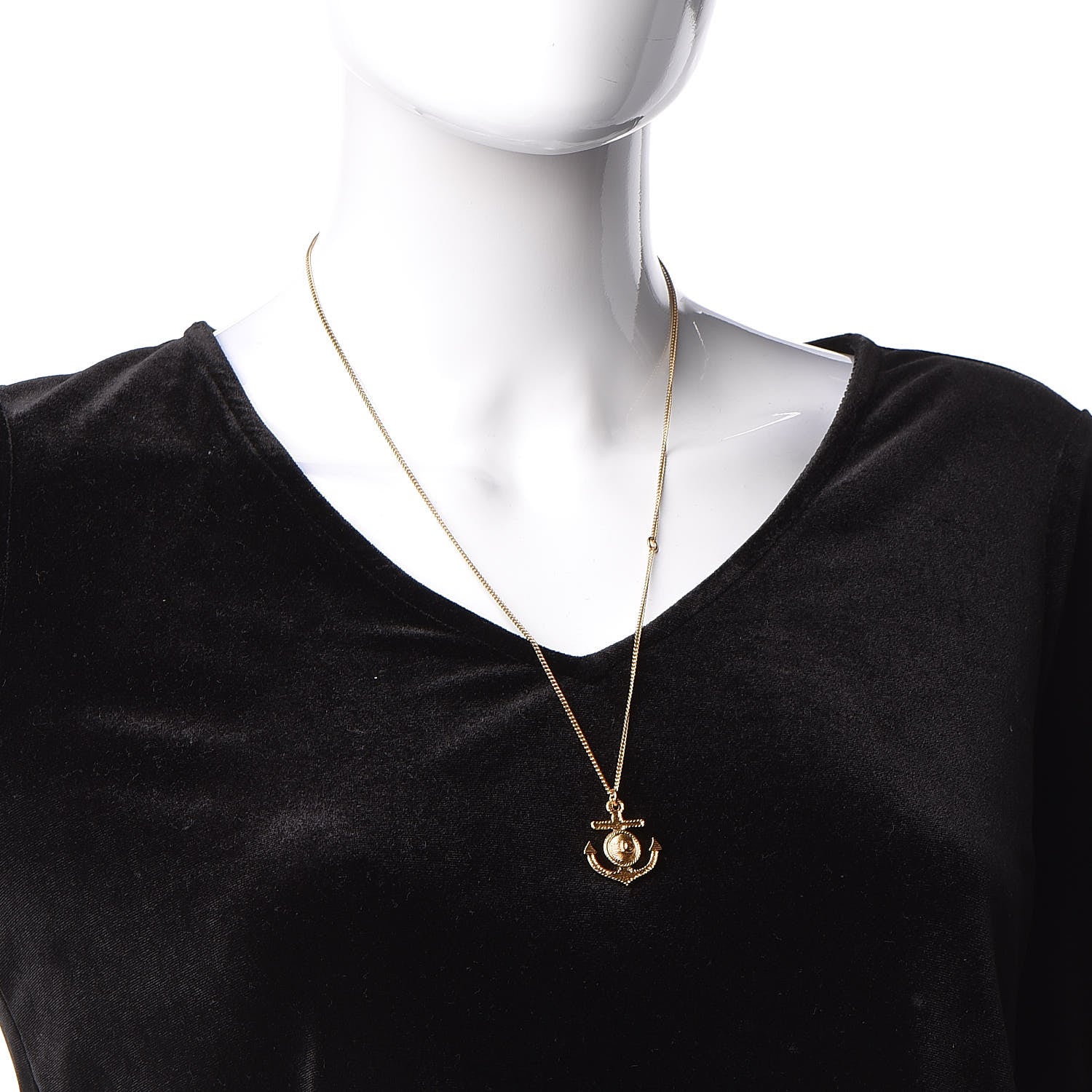 Chanel Anchor CC Pendant Necklace Gold 2 of 5