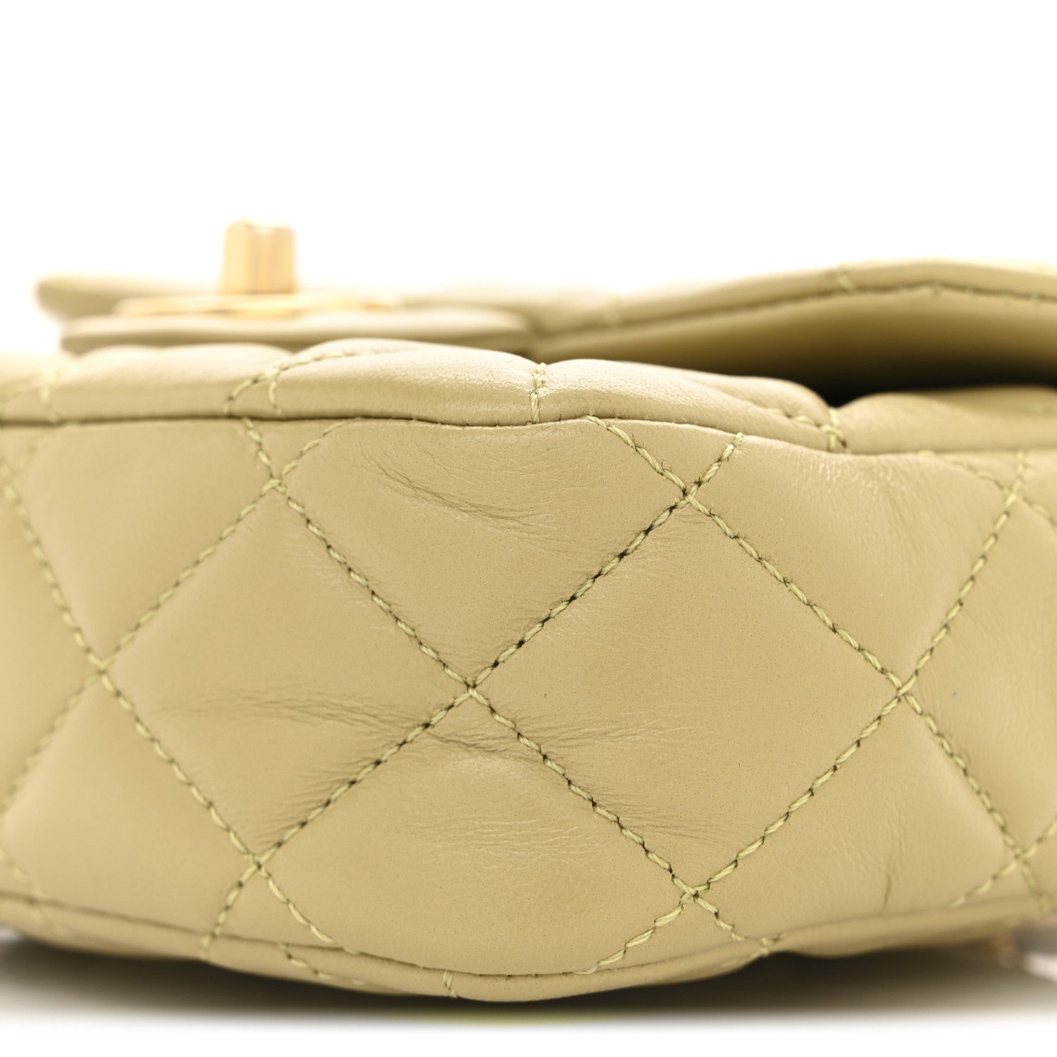 Chanel Lambskin Enamel Quilted Mini Coco Hearts Square Flap Light Green 10 of 12