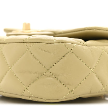 Chanel Lambskin Enamel Quilted Mini Coco Hearts Square Flap Light Green 10 of 12