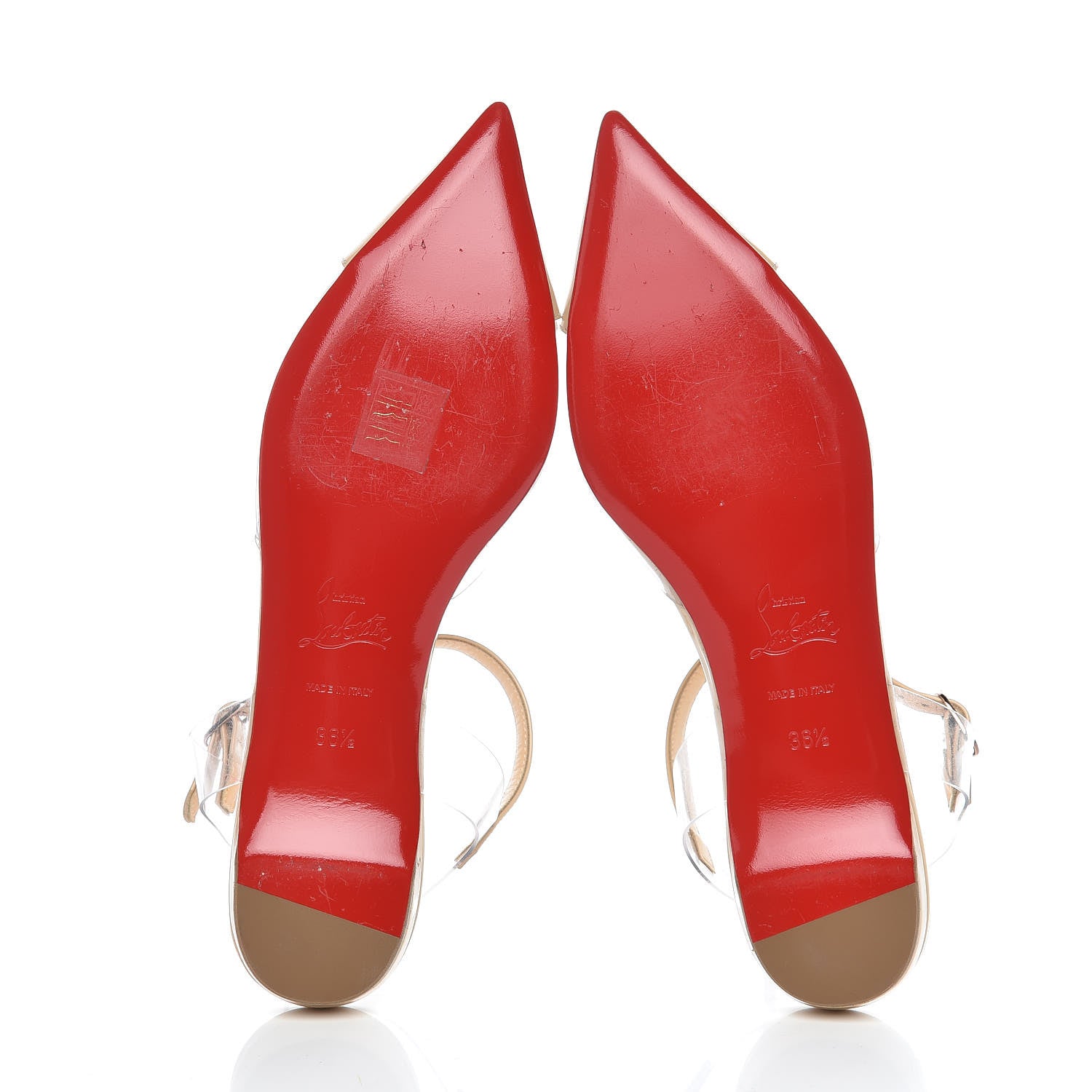 Christian Louboutin Patent PVC Nosy Flats 36.5 Nude Transparent 7 of 13
