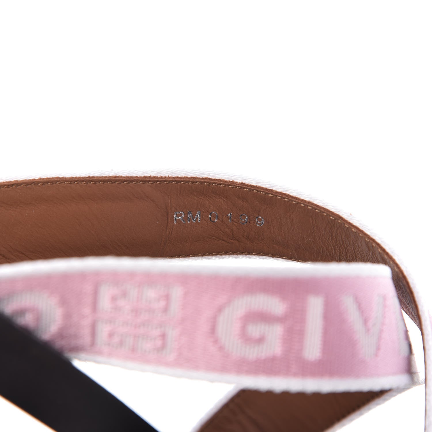 Givenchy Grosgrain Cross Logo Ankle Strap Sandals 36 Pink White 9 of 11