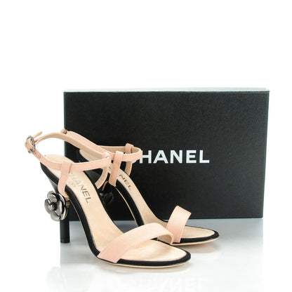 Chanel Canvas Camellia CC Sandals 37 Rose Black 8 of 8
