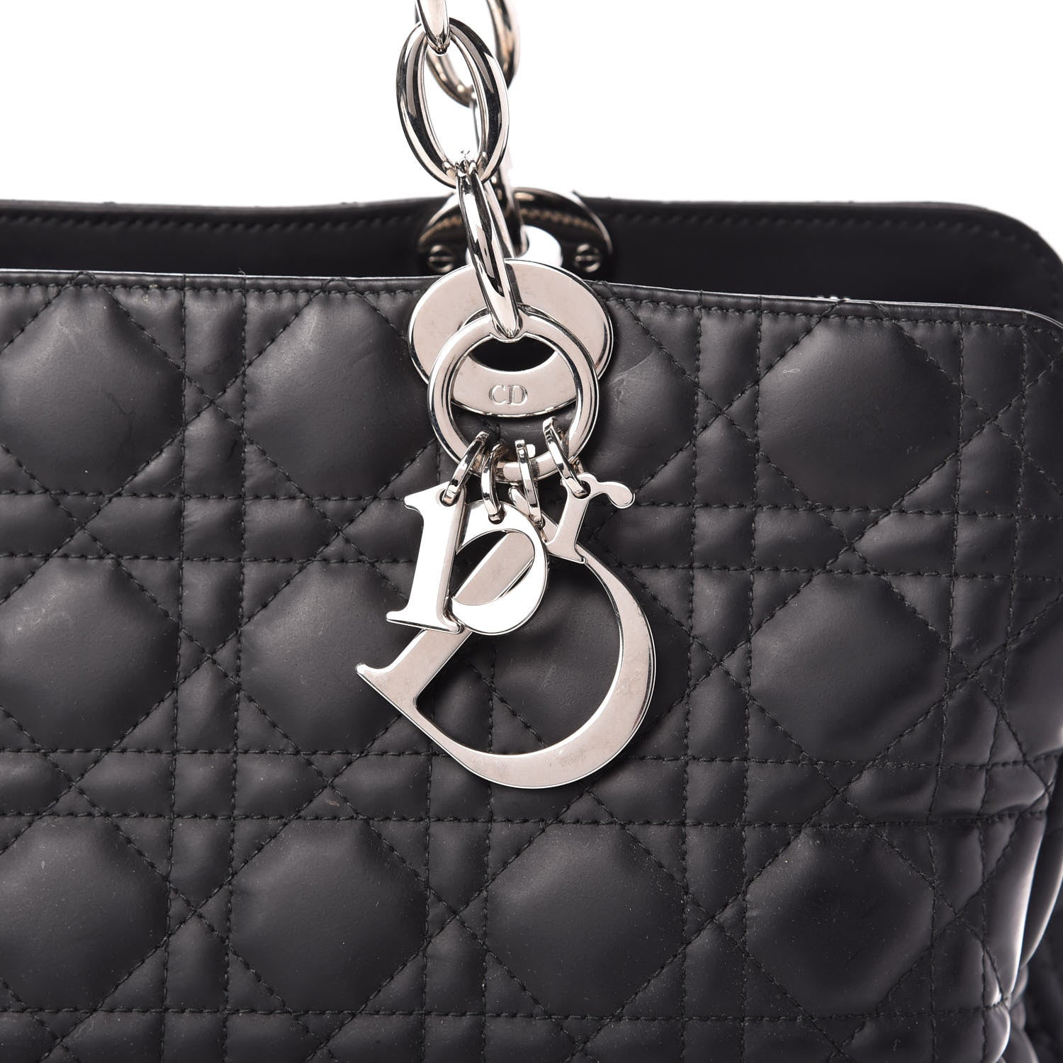 Christian Dior Glazed Calfskin Cannage Large Dior Soft Shopping Tote Black 10 of 10