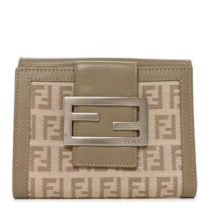 Fendi Zucchino Compact Wallet Tortora Pietra 1 of 8