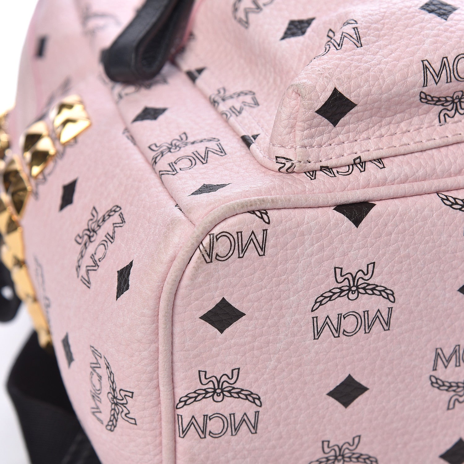 MCM Visetos Small Side Stud Stark Backpack Light Pink 10 of 16