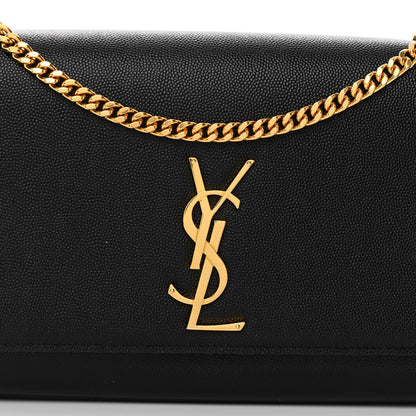 Saint Laurent Grain De Poudre Medium Classic Monogram Kate Satchel Black 7 of 10