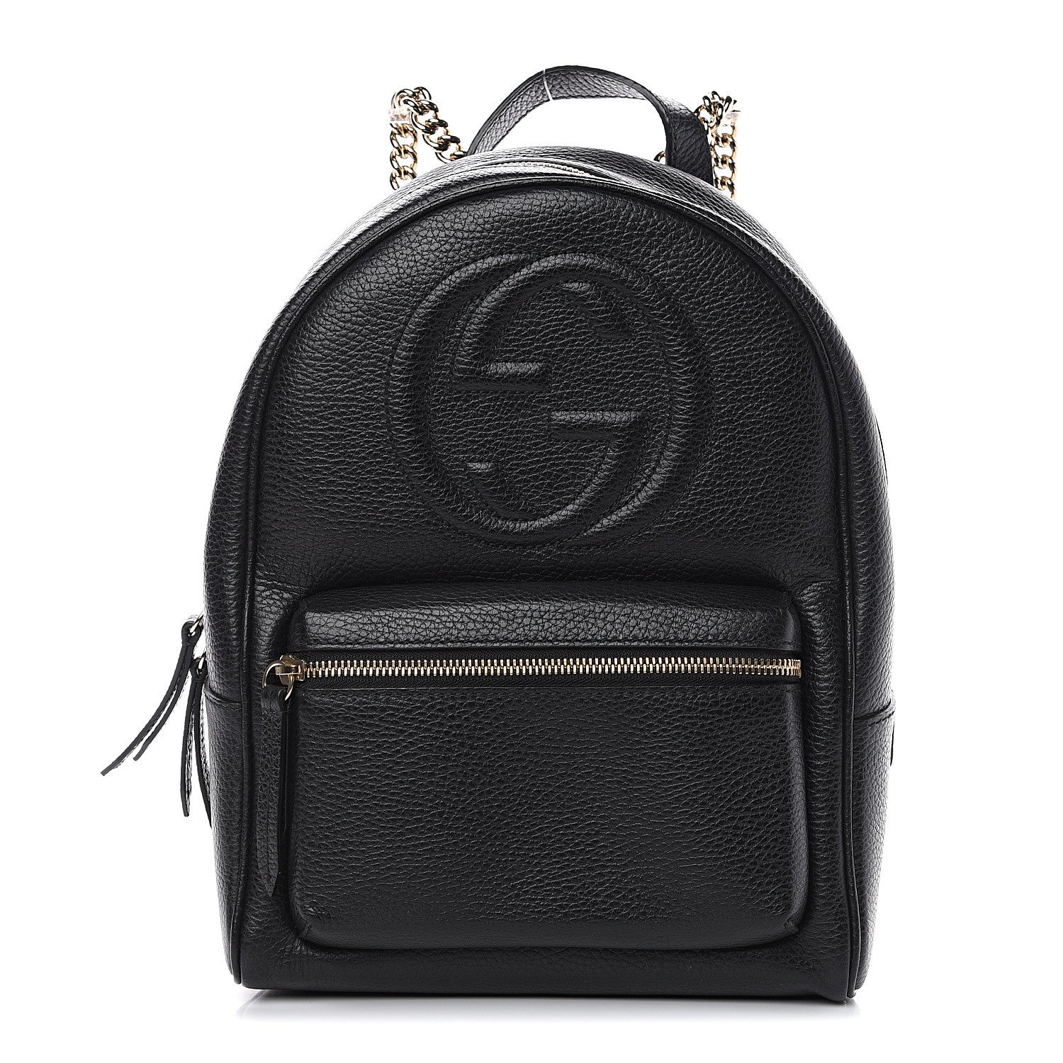 Gucci Pebbled Calfskin Soho Chain Backpack Black 1 of 11