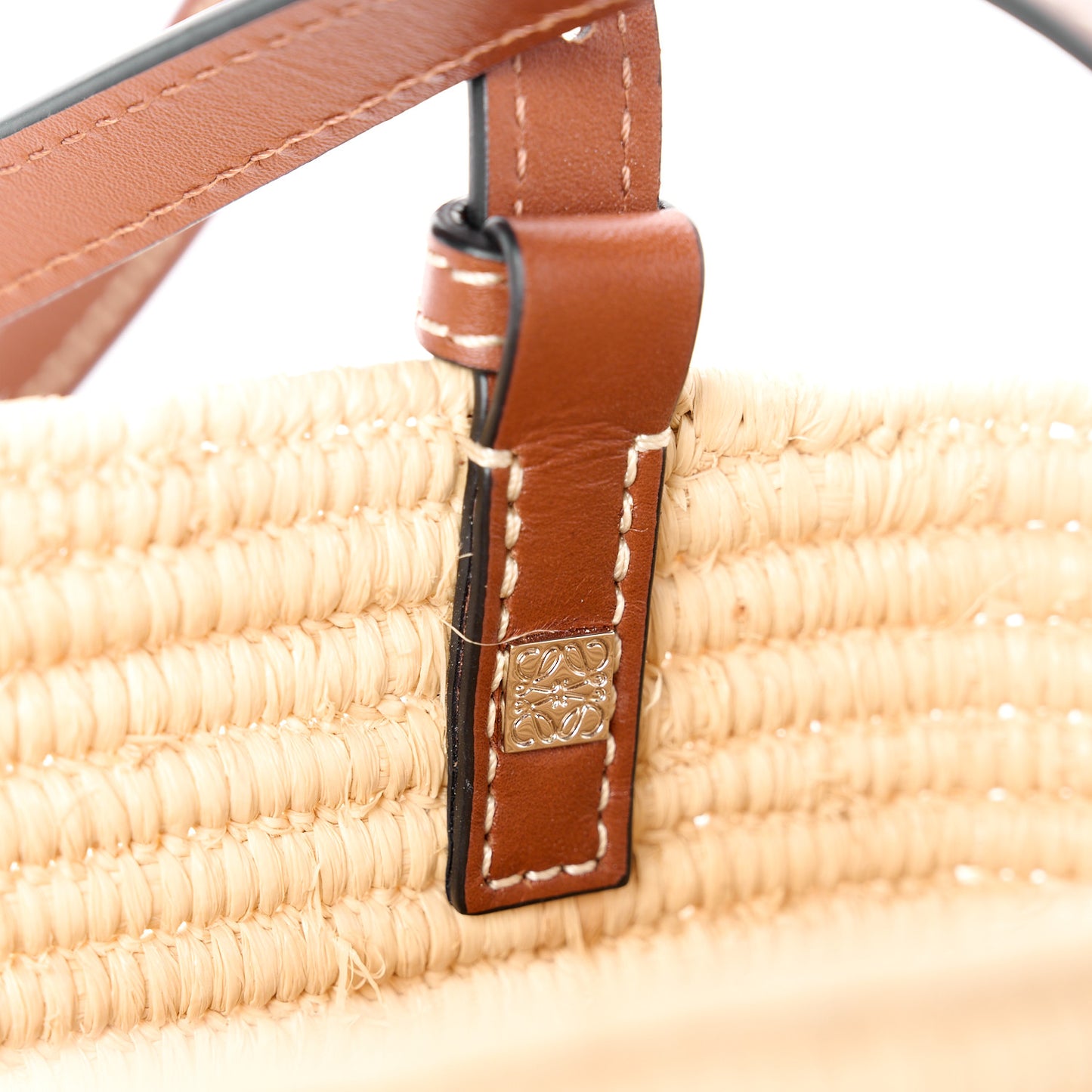 Raffia Small Square Basket Tote Bag Natural Tan