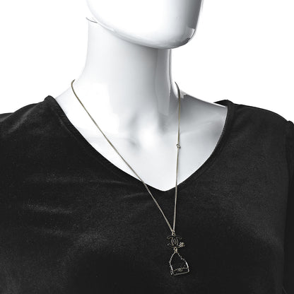 Chanel Enamel Charming Chic Classic Flap CC Charm Necklace Black 2 of 6