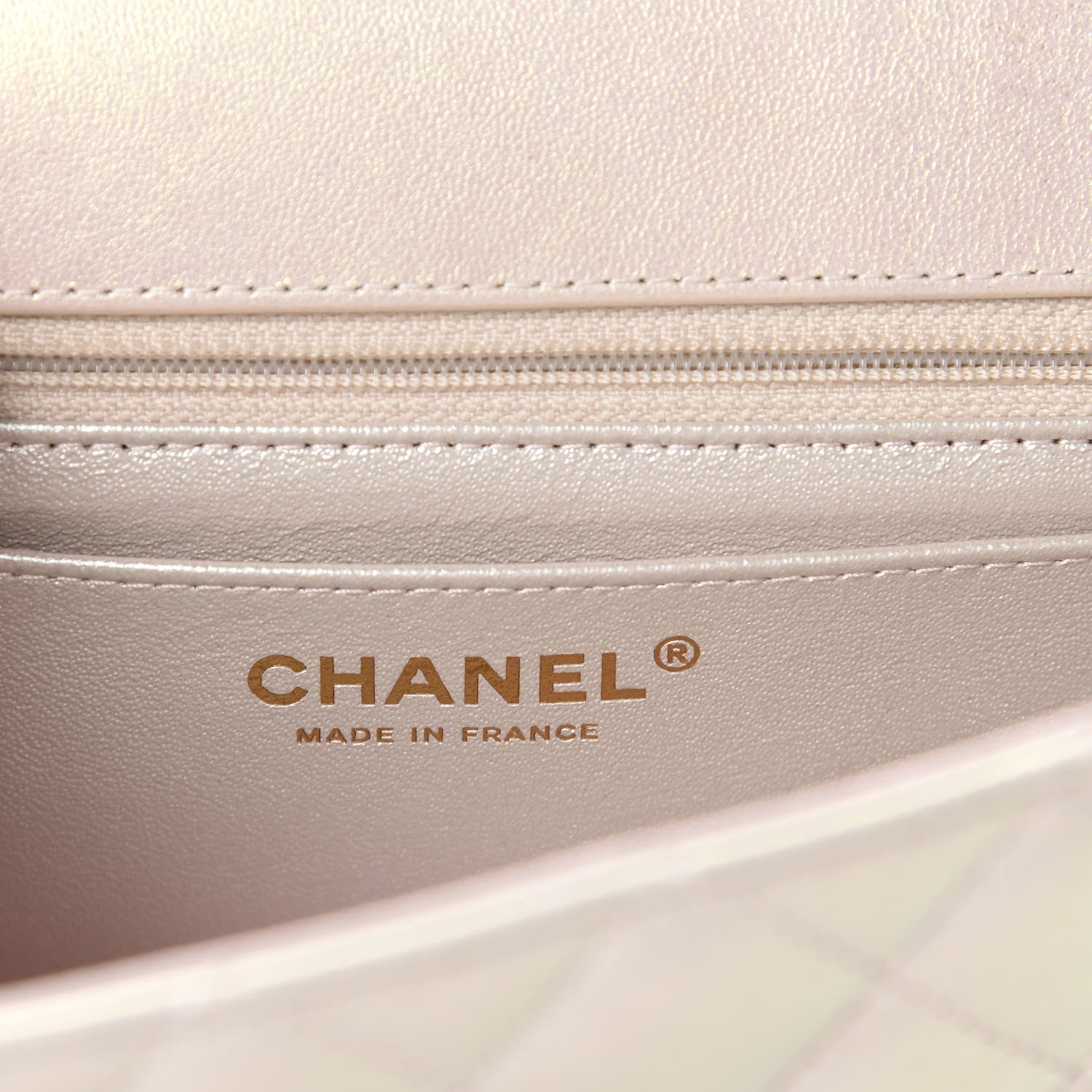 Chanel Iridescent Lambskin Quilted Mini Rectangular Flap Ivory 8 of 11