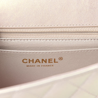 Chanel Iridescent Lambskin Quilted Mini Rectangular Flap Ivory 8 of 11