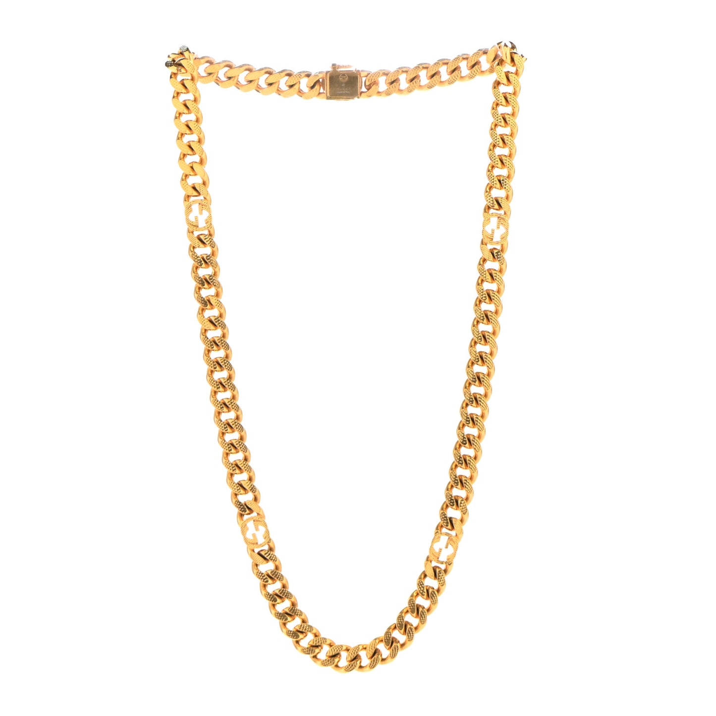 Metal Interlocking GG Chain Necklace Gold