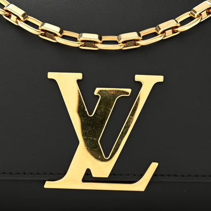 Louis Vuitton Calfskin Chain Louise MM Black 10 of 12