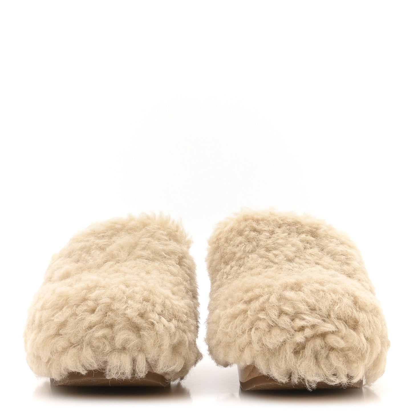Shearling Lambskin Clogs 38 Beige